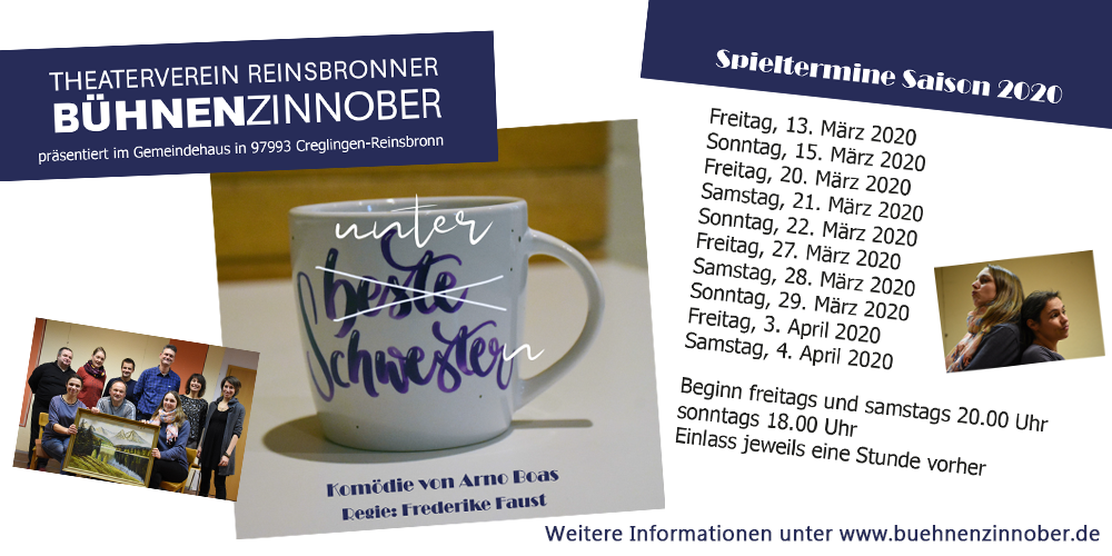 Tickets Premiere-Theater Reinsbronn, Theateraufführung des Theatervereins Reinsbronner Bühnenzinnober in Reinsbronn/Creglingen